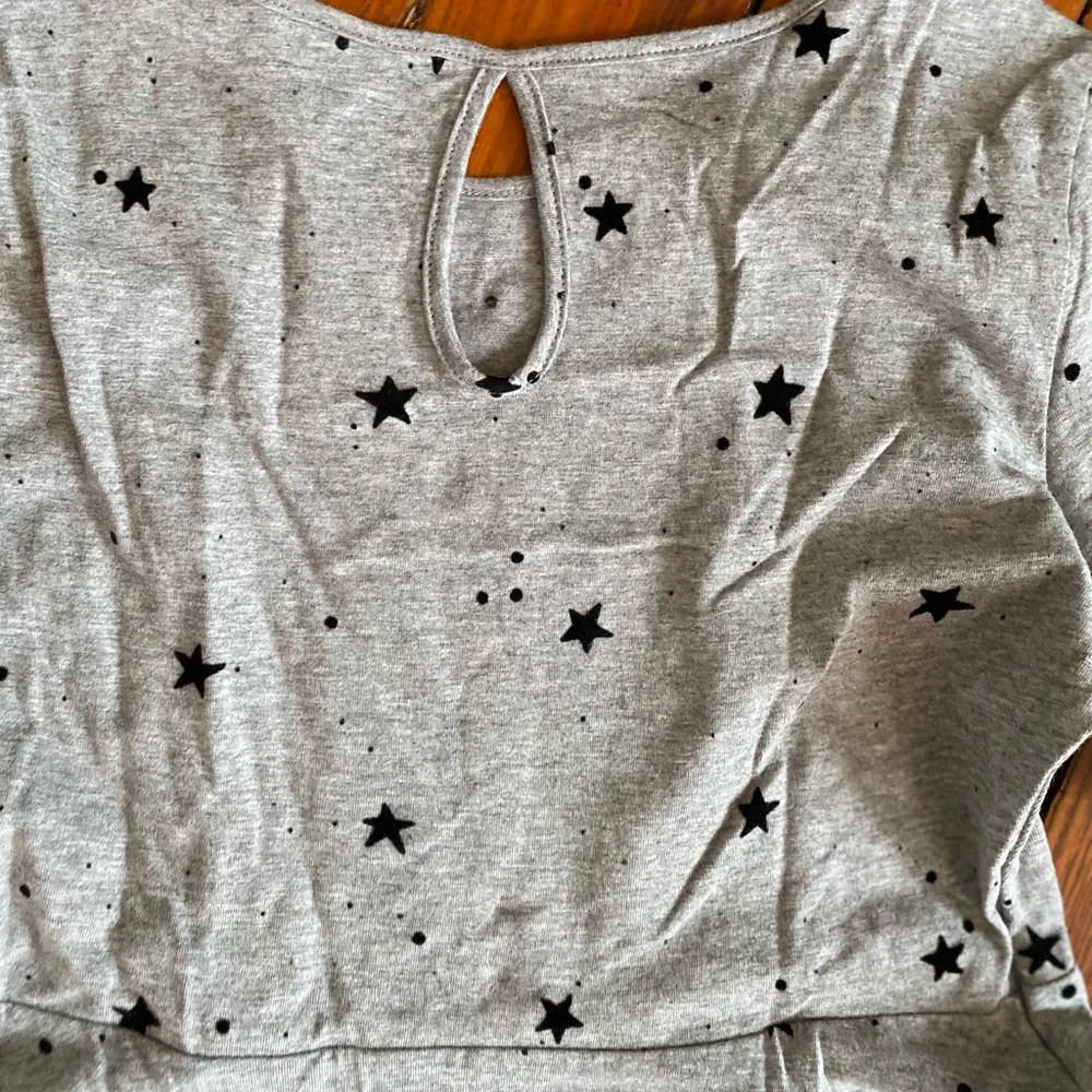 Old Navy Fit & Flare Grey/Gray Starred Dress Size Large (10-12) Girls